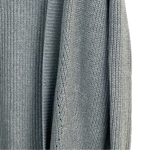 Banana Republic Cardigan Sz S Gray Open Front Oversized Silver Metallic Sparkles - Picture 3 of 11